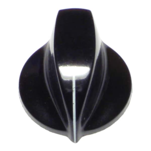 1-1/8" x 1/4" Black Plastic Appliance Knobs 3PK